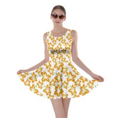 Cute Flowers - Honey Orange White Skater Dress by FashionBoulevard