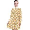 Cute Flowers - Honey Orange White Long Sleeve Chiffon Shirt Dress View1