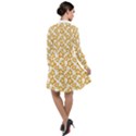 Cute Flowers - Honey Orange White Long Sleeve Chiffon Shirt Dress View2