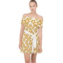 Cute Flowers - Honey Orange White Off Shoulder Chiffon Dress View1