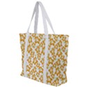 Cute Flowers - Honey Orange White Zip Up Canvas Bag View1