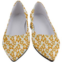 Cute Flowers - Honey Orange White Women s Block Heels 