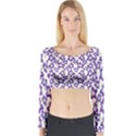 Cute Flowers - Imperial Purple Long Sleeve Crop Top View1