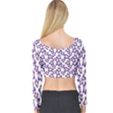 Cute Flowers - Imperial Purple Long Sleeve Crop Top View2