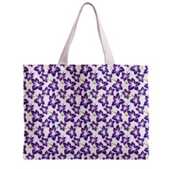 Cute Flowers - Imperial Purple Zipper Mini Tote Bag by FashionBoulevard