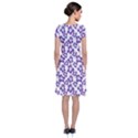 Cute Flowers - Imperial Purple Short Sleeve Front Wrap Dress View2