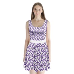 Cute Flowers - Imperial Purple Split Back Mini Dress  by FashionBoulevard