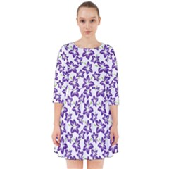 Cute Flowers - Imperial Purple Smock Dress by FashionBoulevard