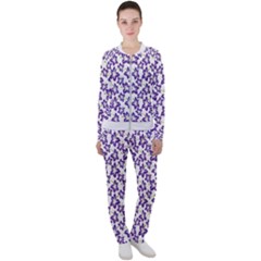 Cute Flowers - Imperial Purple Casual Jacket And Pants Set