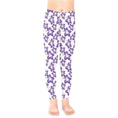 Cute Flowers - Imperial Purple Kids  Leggings by FashionBoulevard