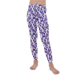 Cute Flowers - Imperial Purple Kids  Lightweight Velour Leggings by FashionBoulevard