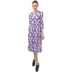 Cute Flowers - Imperial Purple Ruffle End Midi Chiffon Dress by FashionBoulevard