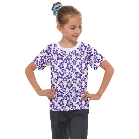 Cute Flowers - Imperial Purple Kids  Mesh Piece Tee by FashionBoulevard