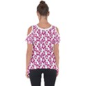 Cute Flowers - Peacock Pink White Cut Out Side Drop Tee View2