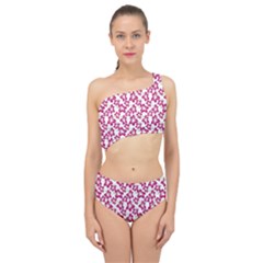 Cute Flowers - Peacock Pink White Spliced Up Two Piece Swimsuit by FashionBoulevard