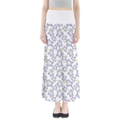 Cute Flowers - Silver Grey Full Length Maxi Skirt by FashionBoulevard