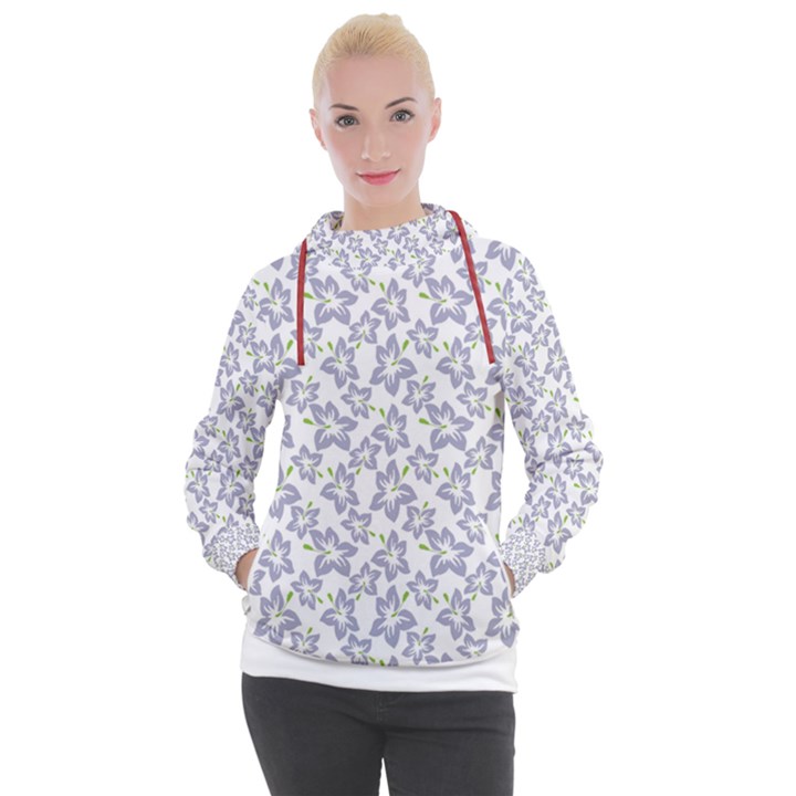 Cute Flowers - Silver Grey Women s Hooded Pullover