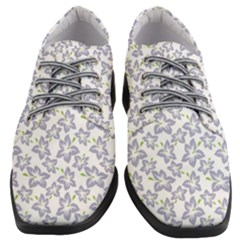 Cute Flowers - Silver Grey Women Heeled Oxford Shoes by FashionBoulevard