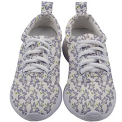 Cute Flowers - Silver Grey Kids Athletic Shoes by FashionBoulevard