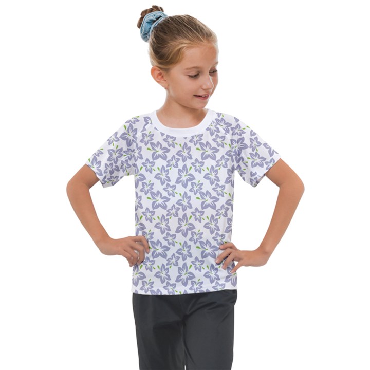 Cute Flowers - Silver Grey Kids  Mesh Piece Tee