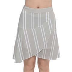 Nice Stripes - Abalone Grey Chiffon Wrap Front Skirt