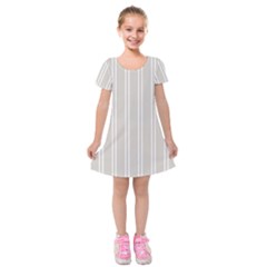 Nice Stripes - Abalone Grey Kids  Short Sleeve Velvet Dress