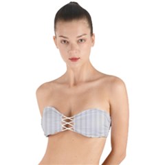 Nice Stripes - Abalone Grey Twist Bandeau Bikini Top