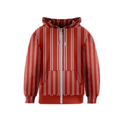 Nice Stripes - Apple Red Kids  Zipper Hoodie by FashionBoulevard