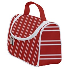 Nice Stripes - Apple Red Satchel Handbag by FashionBoulevard