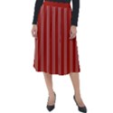 Nice Stripes - Apple Red Classic Velour Midi Skirt  View1