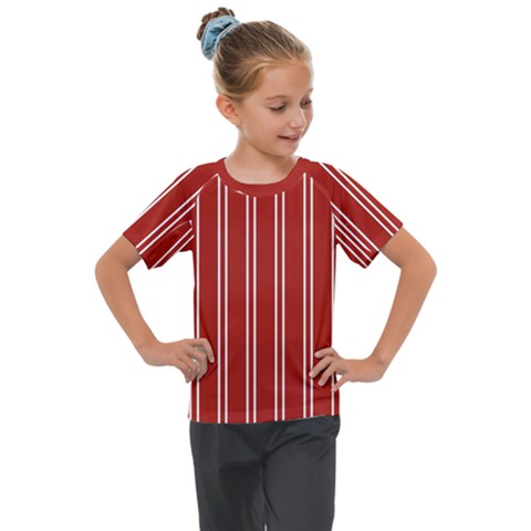 Nice Stripes - Apple Red Kids  Mesh Piece Tee by FashionBoulevard