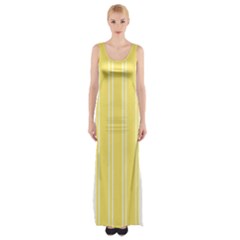 Nice Stripes - Blonde Yellow Thigh Split Maxi Dress by FashionBoulevard