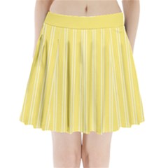 Nice Stripes - Blonde Yellow Pleated Mini Skirt by FashionBoulevard