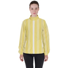 Nice Stripes - Blonde Yellow Women s High Neck Windbreaker by FashionBoulevard