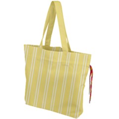 Nice Stripes - Blonde Yellow Drawstring Tote Bag by FashionBoulevard