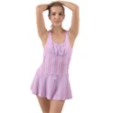 Nice Stripes - Blush Pink Ruffle Top Dress Swimsuit View1