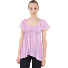 Nice Stripes - Blush Pink Lace Front Dolly Top by FashionBoulevard