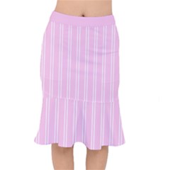 Nice Stripes - Blush Pink Short Mermaid Skirt by FashionBoulevard