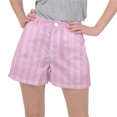 Nice Stripes - Blush Pink Ripstop Shorts by FashionBoulevard