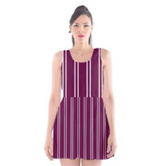 Nice Stripes - Boysenberry Purple Scoop Neck Skater Dress by FashionBoulevard