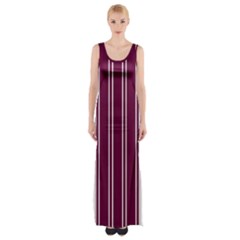 Nice Stripes - Boysenberry Purple Thigh Split Maxi Dress by FashionBoulevard