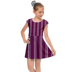 Nice Stripes - Boysenberry Purple Kids  Cap Sleeve Dress by FashionBoulevard