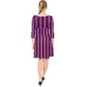 Nice Stripes - Boysenberry Purple Quarter Sleeve Front Wrap Dress View2