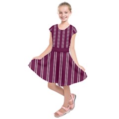 Nice Stripes - Boysenberry Purple Kids  Short Sleeve Dress