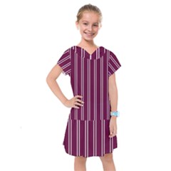 Nice Stripes - Boysenberry Purple Kids  Drop Waist Dress by FashionBoulevard