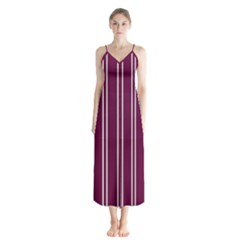 Nice Stripes - Boysenberry Purple Button Up Chiffon Maxi Dress by FashionBoulevard