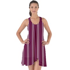 Nice Stripes - Boysenberry Purple Show Some Back Chiffon Dress by FashionBoulevard