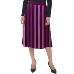 Nice Stripes - Boysenberry Purple Classic Velour Midi Skirt  by FashionBoulevard