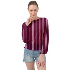 Nice Stripes - Boysenberry Purple Banded Bottom Chiffon Top by FashionBoulevard