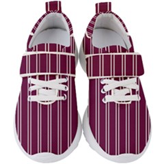 Nice Stripes - Boysenberry Purple Kids  Velcro Strap Shoes by FashionBoulevard